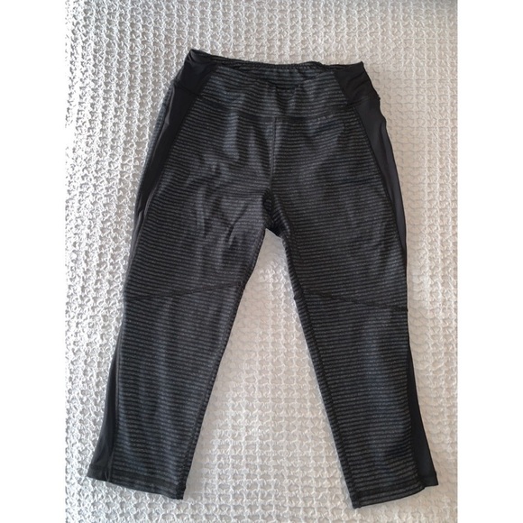 Kyodan Black & Grey Striped Workout Legging - Picture 1 of 5